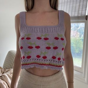 Zara crochet cherry top